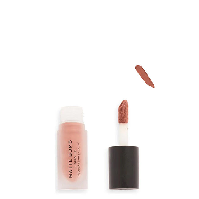 Revolution Matte Bomb Liquid Lip Batom Líquido Cor Delicate Brown 4,60ml