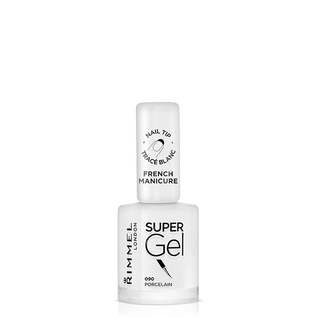 Esmalte de uñas Super Gel para manicura francesa Rimmel London color 090 Porcelain 12 ml