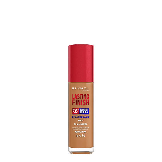 Rimmel London Lasting Finish Hyaluron Boost SPF20 Base 407 Warm Tan 30ml