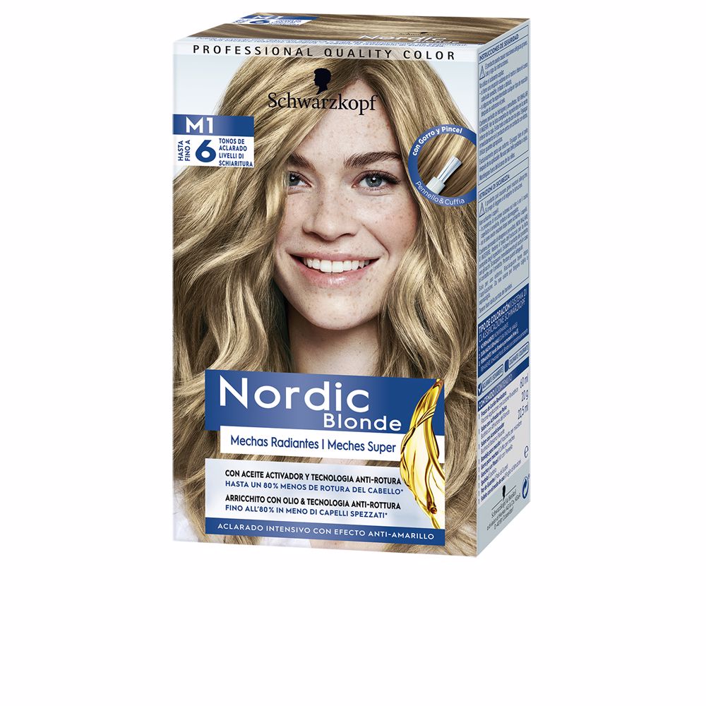 Aclarador intensivo Schwarzkopf Nordic Blonde color M1 sin amoníaco