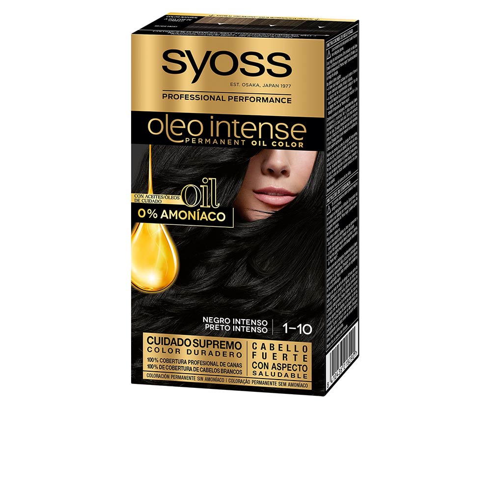 Syoss Oleo Intense Ammonia-Free Permanent Oil Coloração 1.10 Intense Black