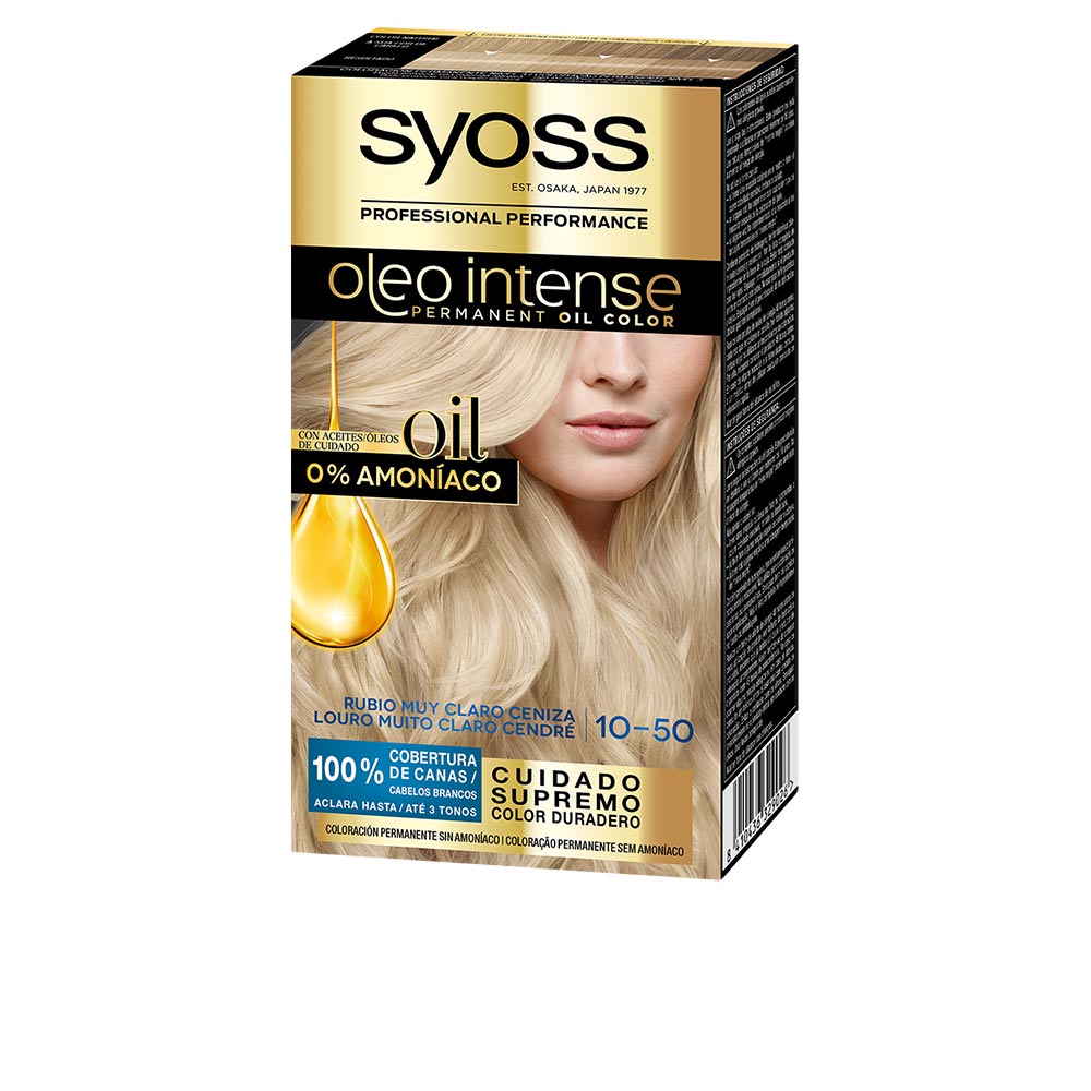 Syoss Oleo Intense Ammonia-Free Permanent Oil Coloração 10.50 Light Ash Blonde