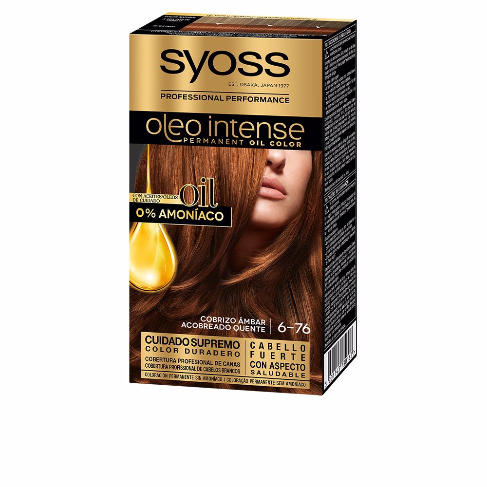 Syoss Oleo Intense Ammonia-Free Permanent Oil Coloração 6.76 Amber Copper