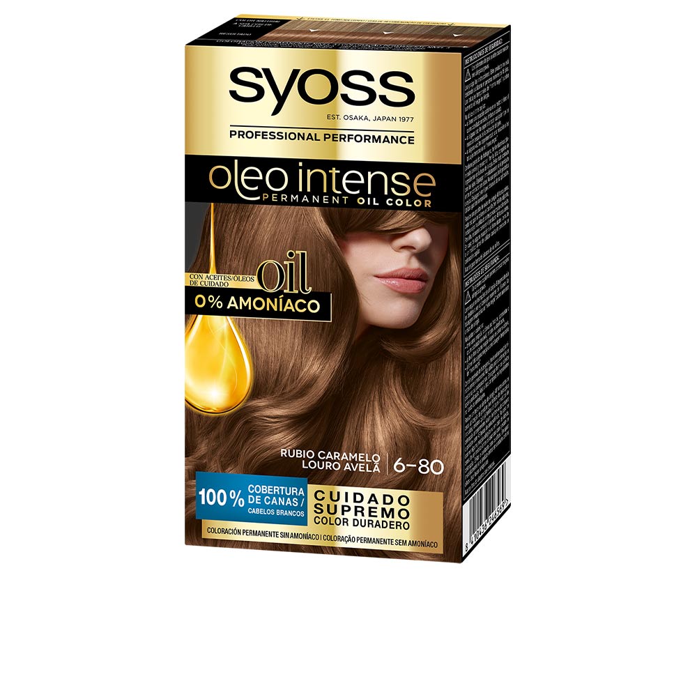 Syoss Oleo Intense Ammonia-Free Permanent Oil Coloração 6.80 Caramel Blonde