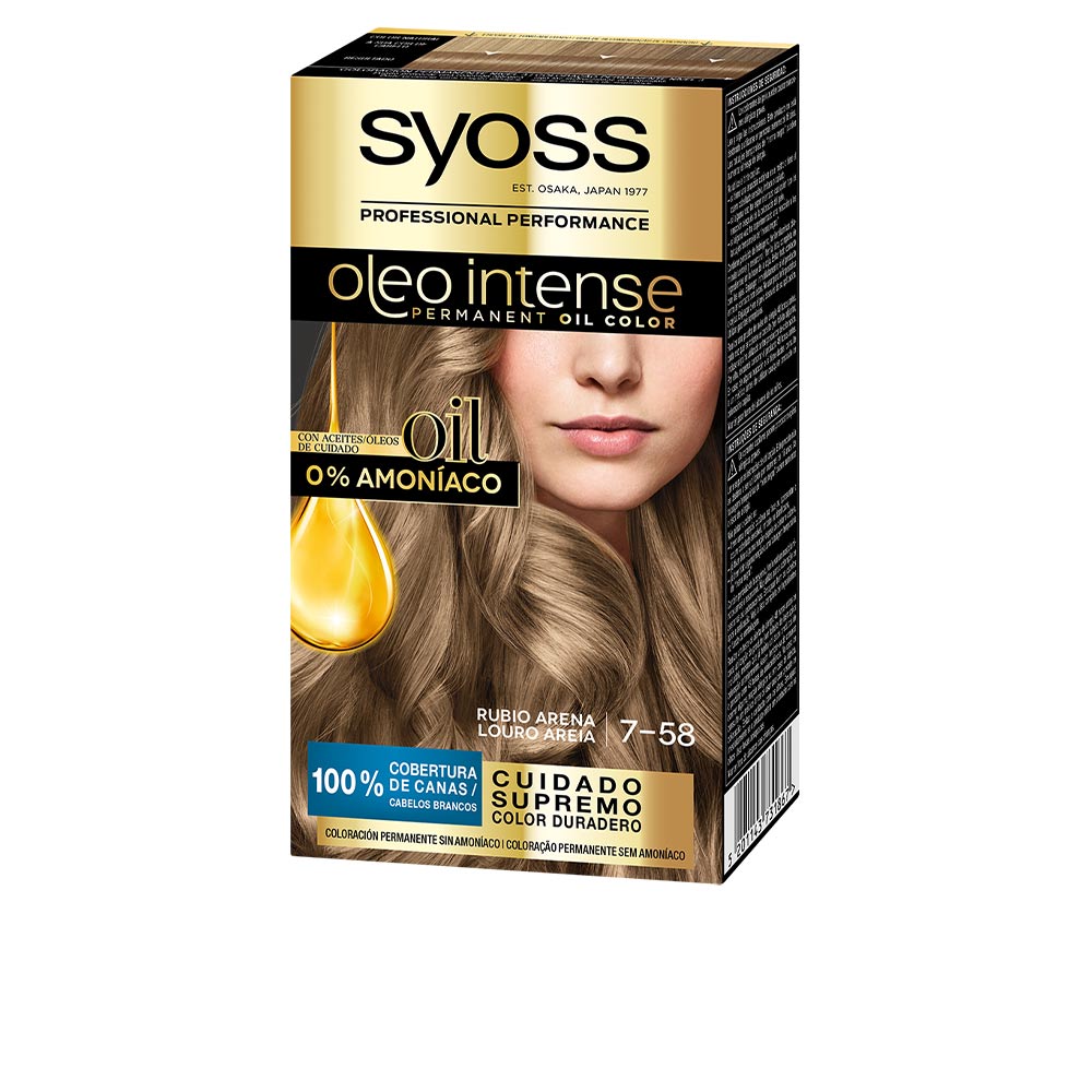 Syoss Oleo Intense Coloração Permanente sem Amoníaco 7.58 Louro Bege Frio