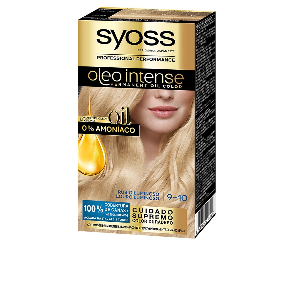 Syoss Oleo Intense Coloração Permanente sem Amoníaco 9.10 Louro Muito Claro