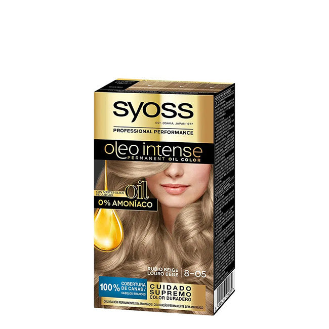 Syoss Oleo Intense Coloração Permanente Sem Amoníaco Cor 8-05 Blonde Beige