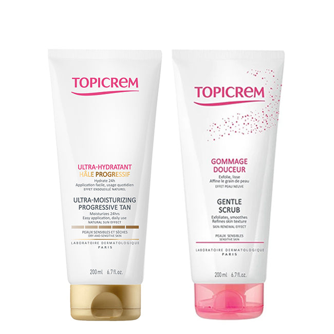 Topicrem Duo Ultra-Hidratante Esfoliante + Creme Bronzeado Progressivo