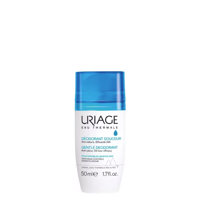 Uriage Desodorante Extra Suave para Pieles Sensibles - 24H de protección frente a olores - Fragancia Ultra Fresca - Unisex - Roll-On Ancho, Sin Marcas Blancas - Sin Alcohol, Sin Sales de Aluminio