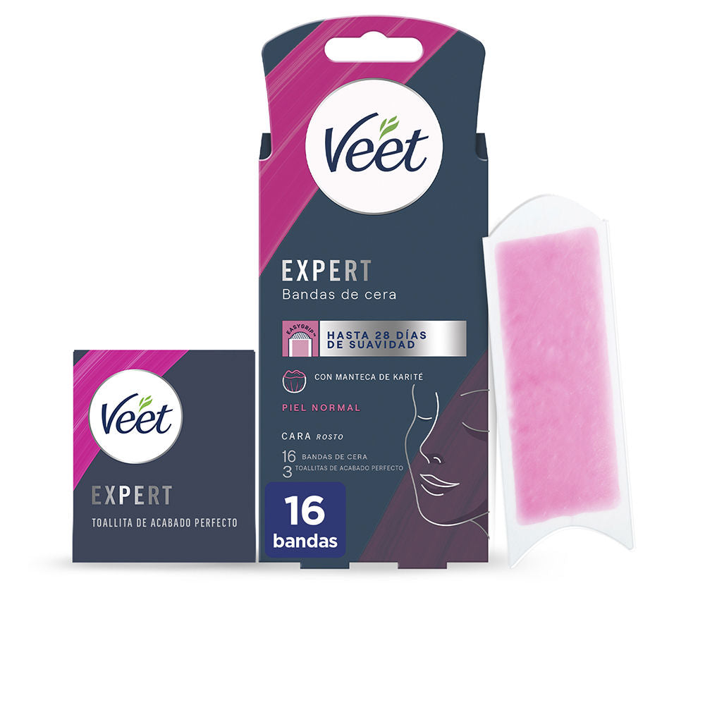 Veet Expert Bandas de Cera Rosto Pele Normal x16