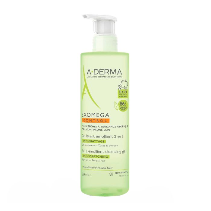 A-Derma Exomega Gel de Limpeza Cabelo e Corpo 500ml