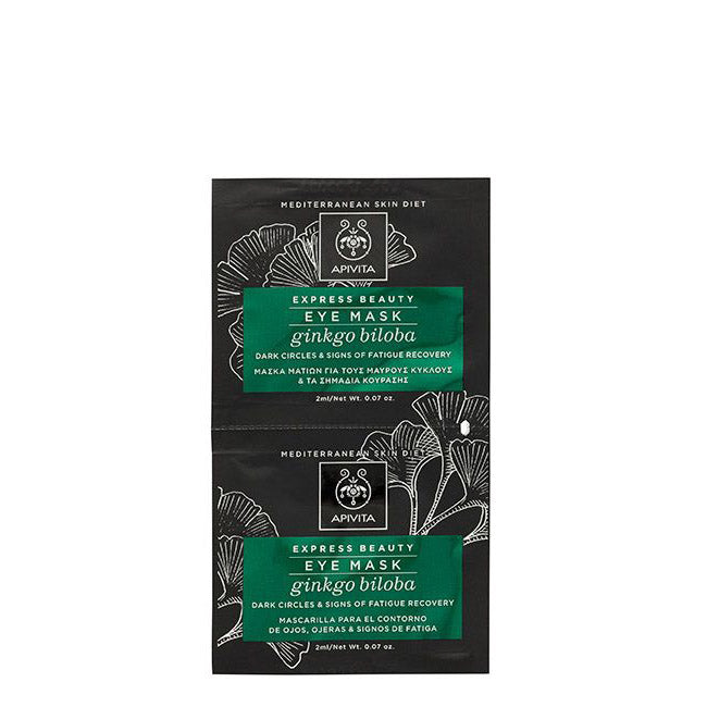 Mascarilla de ojos antifatiga con ginkgo biloba Apivita Express Beauty (2 x 2 ml)