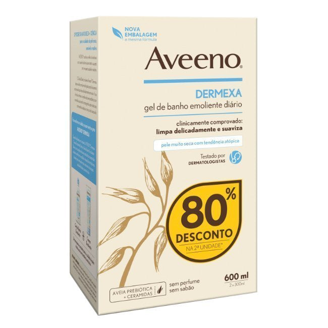 Aveeno Dermexa Gel de Banho Emoliente 2x300ml