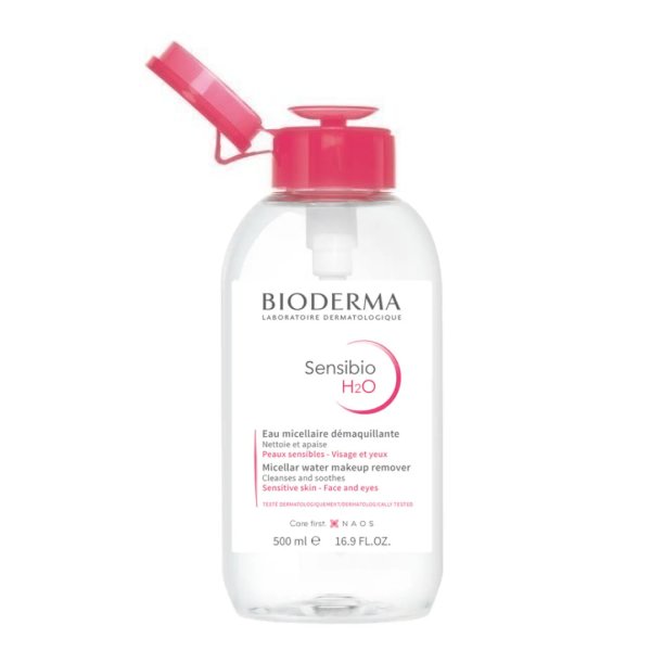 Solución Micelar Bioderma Sensibio H2O Bomba Inversa 500 ml