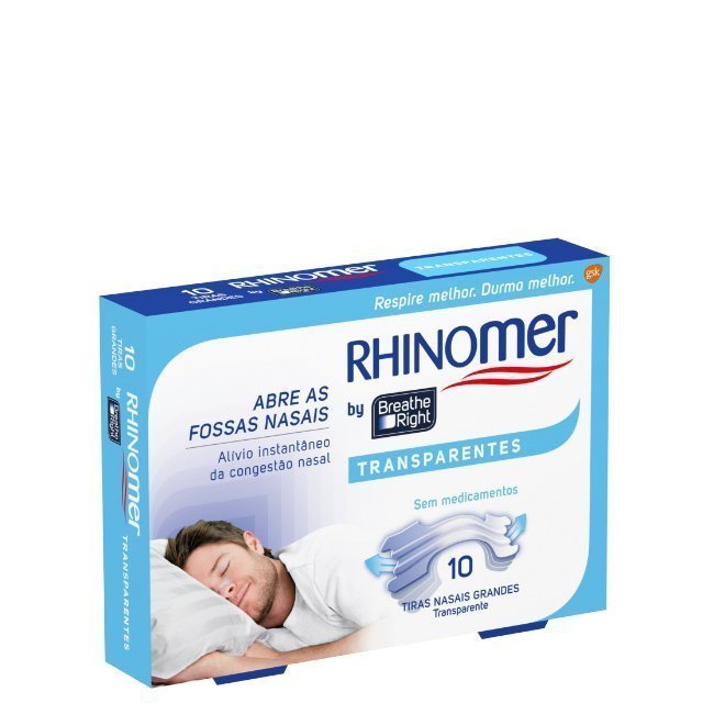 Breathe Right Tiras Nasais Transparentes Tamanho Grande 10unid