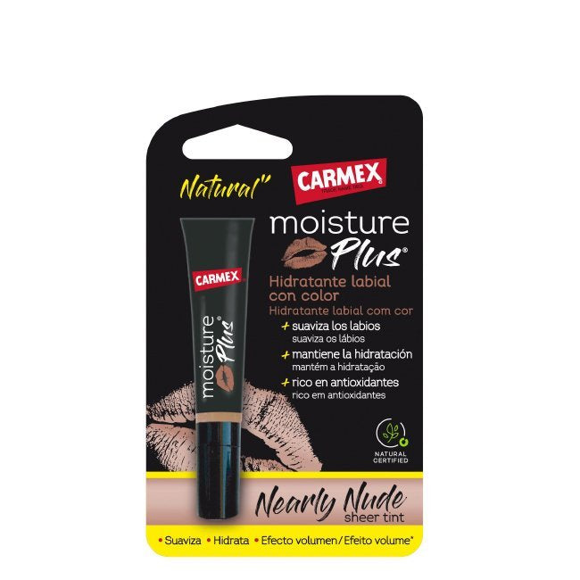 Carmex Moisture Plus Bálsamo Labial Hidratante Cor Nearly Nude 3,8g
