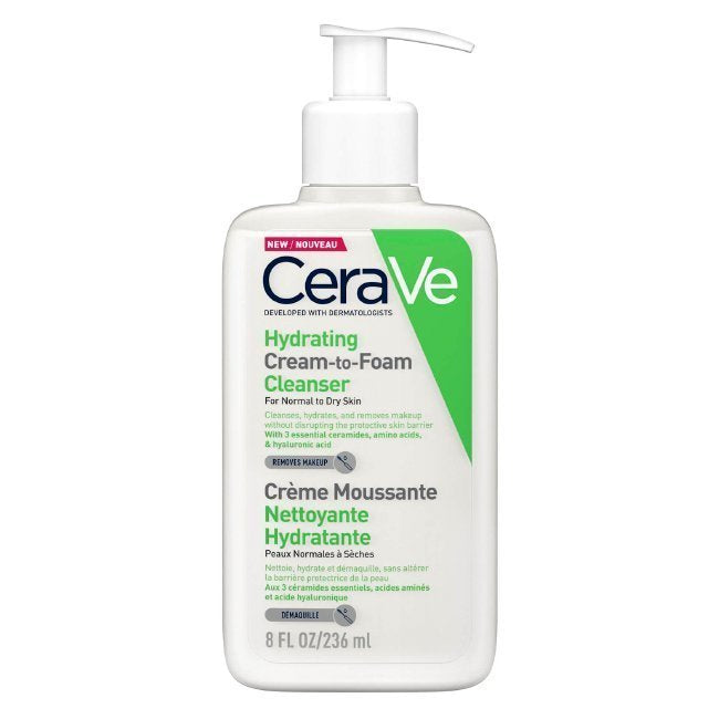 CeraVe Hydrating Cream To Foam Cleanser Creme Espuma de Limpeza 236ml