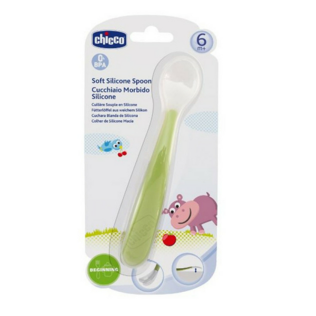 Chicco Colher Macia Silicone Verde 6m+ 1unid