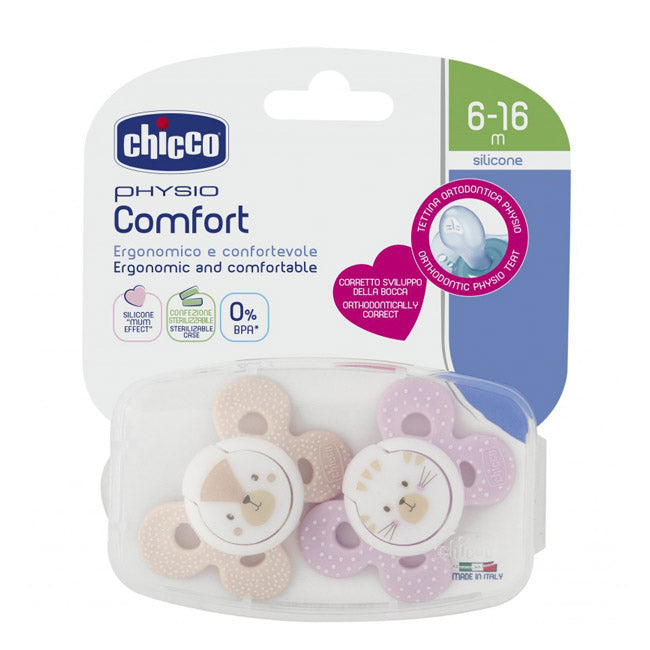 Chicco Physio Comfort Chupeta Silicone Girl 6-16M 2unid