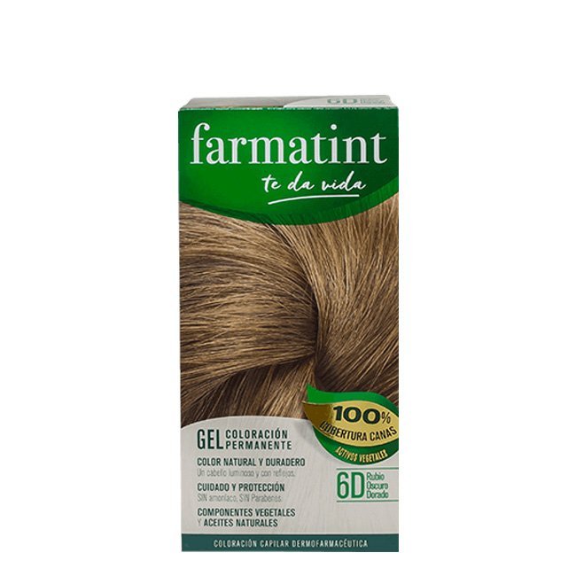 Farmatint Permanent Gel Hair Color 6D Dark Golden Blonde