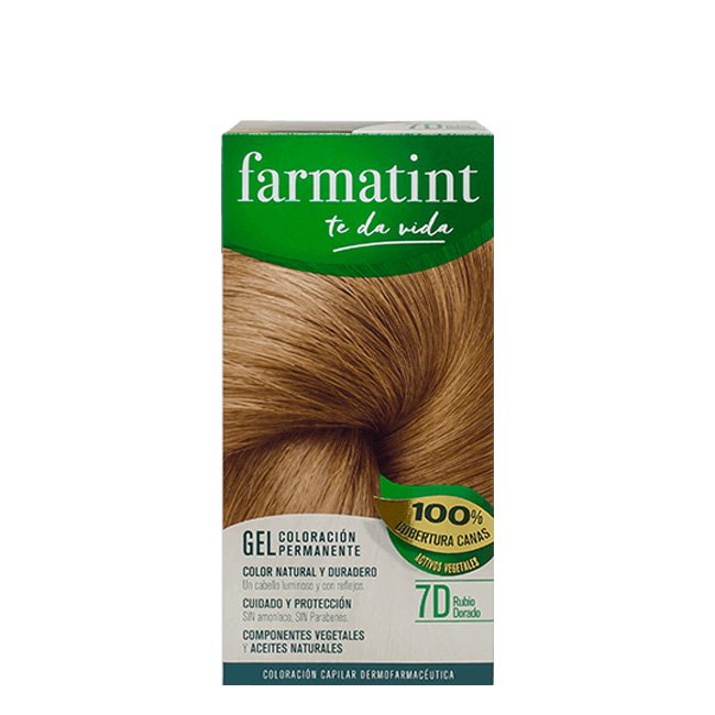 Farmatint Gel Color Tinte Permanente para el Cabello 7D Rubio Dorado