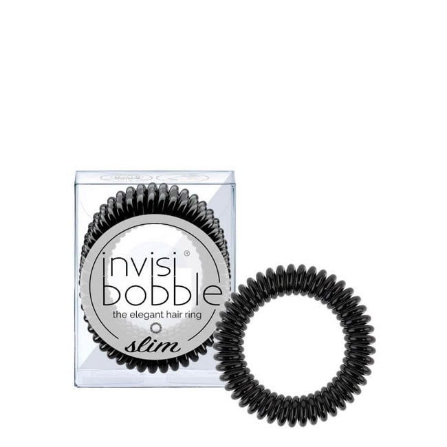 Invisibobble Slim True Black Elástico Cabelo Acessórios 3unid