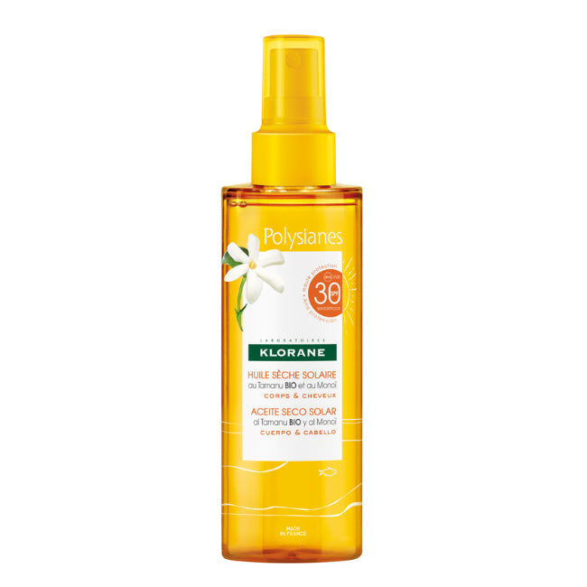 Klorane Polysianes Solar SPF30 Óleo Seco Corpo e Cabelo 200ml