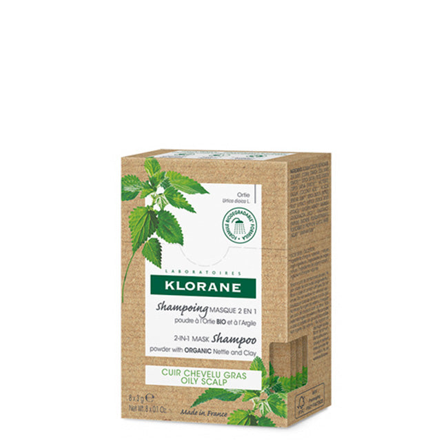 Klorane Shampoo Máscara 2 em 1 Cabelos Oleosos Saquetas 8unid