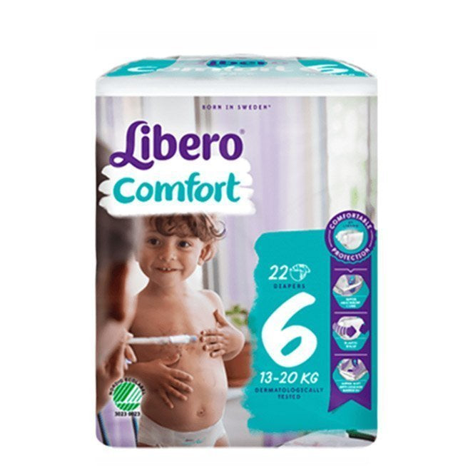Libero Comfort Fit Fraldas Tamanho 6 13-20kg 22un.