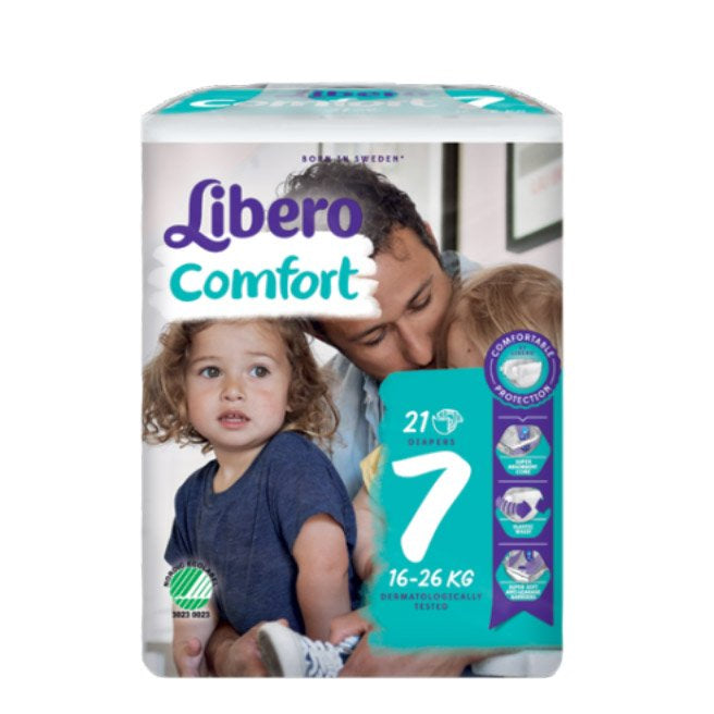 Libero Comfort Fit Fraldas Tamanho 7 16-26kg 21un.