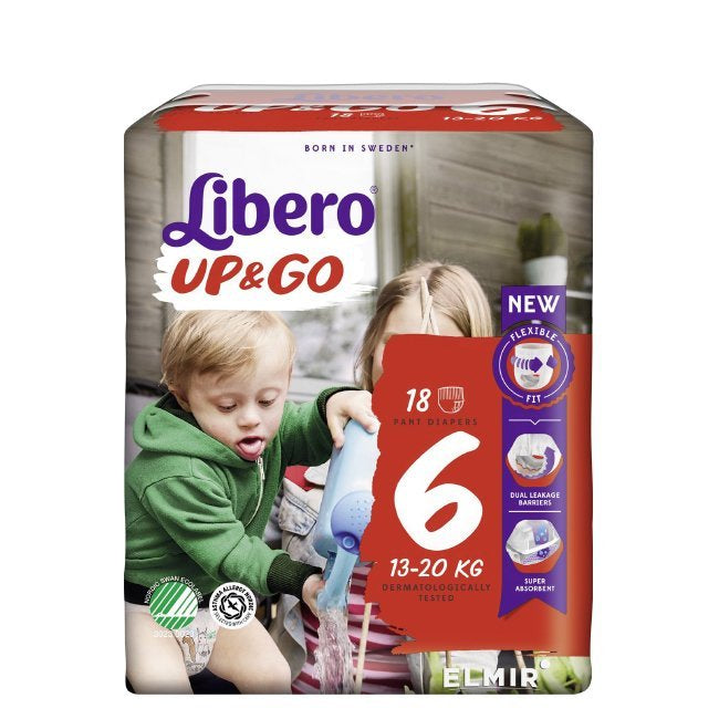 Libero Up & Go Fraldas Tamanho 6 13-20kg 18un.