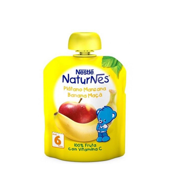 Nestlé Naturnes Pacotinho Fruta Banana-Maçã 6m+ 90g
