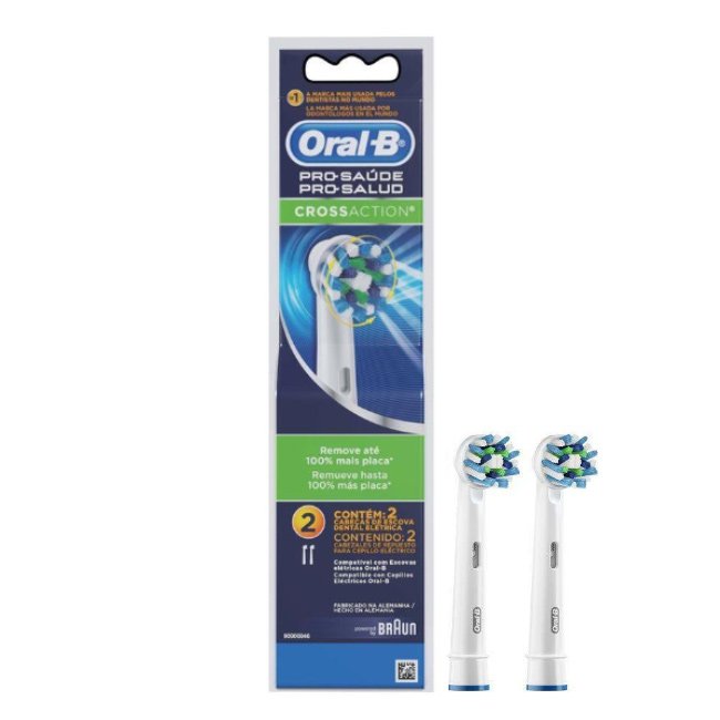 Recambio de cepillo de dientes eléctrico Oral B Crossaction 2 unidades
