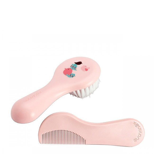 Suavinex Kit Rosa Escova + Pente +0M