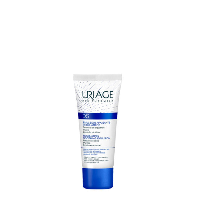 Uriage Ds Emulsión Calmante Reguladora con Glicerina y Manteca de Karité - Reduce las escamas, las irritaciones