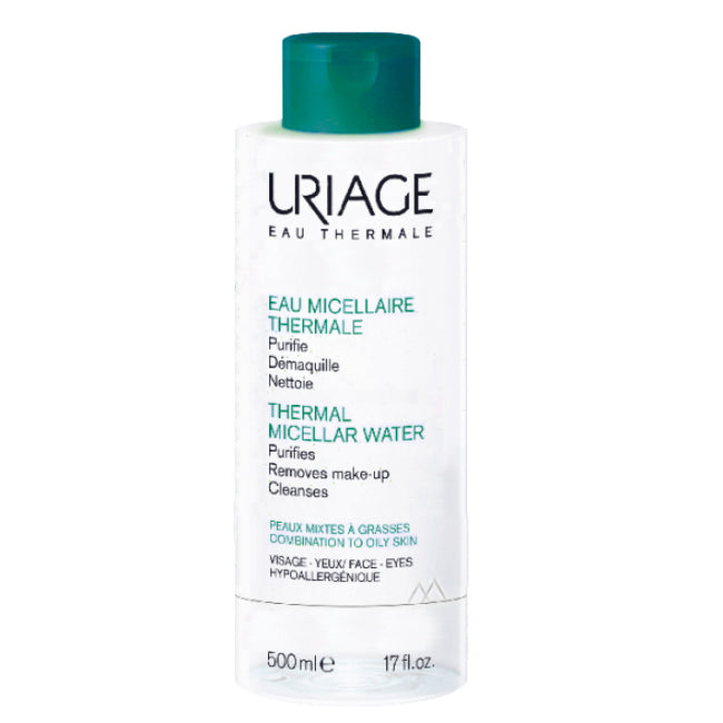 Uriage Agua Micelar Termal para Pieles Mixtas a grasas- Rostro y Ojos - 3 en 1: Limpia, Desmaquilla y Purifica - Sin aclarado - Aroma Afrutado y Floral - 96% Ingredientes de Origen Natural - 250ml – imagen 2