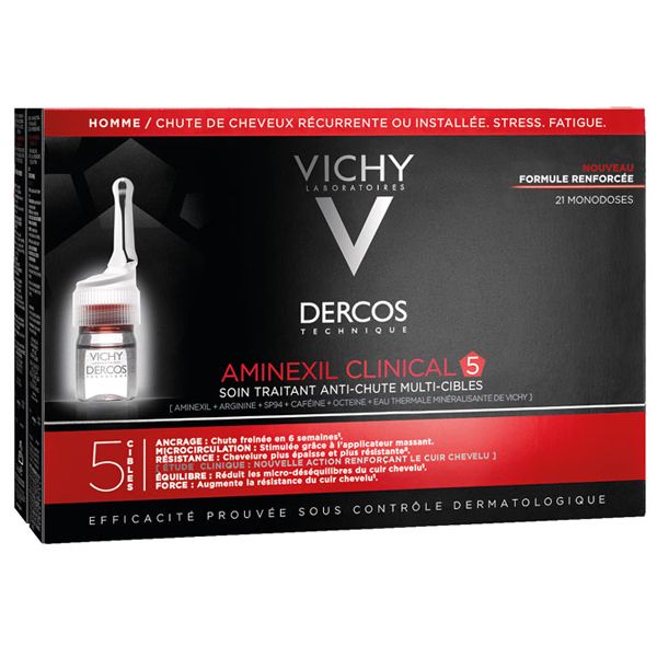 Dercos Aminexil Clinical 5 Men Ampolas Homem 21x6ml