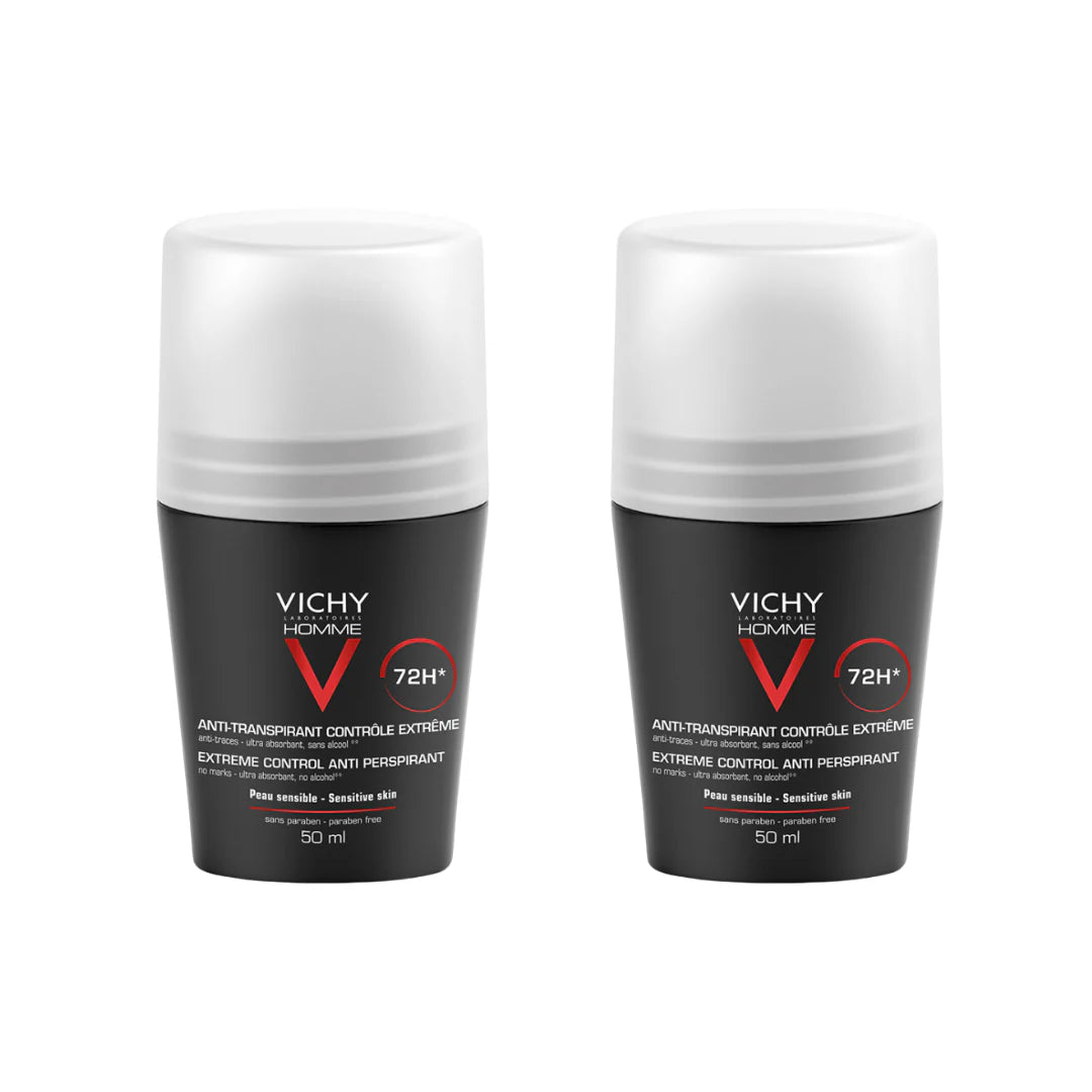 Vichy Homme Duo Extreme Control 72h Roll-On Anti-Perspirant 2x50ml